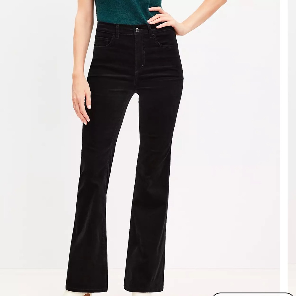 Loft Flare Crop Velvet Pants